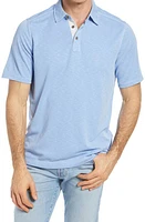 Johnston & Murphy Slub Men's Polo Light Blue at Nordstrom,