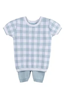 Feltman Brothers Kids Gingham Short Sleeve Sweater & Pants at Nordstrom,