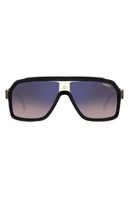 Carrera Eyewear 60mm Gradient Polarized Rectangular Sunglasses in Black Beige/Brown at Nordstrom