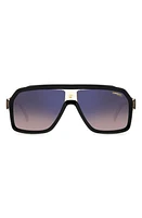 Carrera Eyewear 60mm Gradient Polarized Rectangular Sunglasses in Black Beige/Brown at Nordstrom