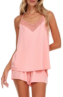 Flora Nikrooz Marian Lace Trim Satin Short Pajamas Pink at Nordstrom,