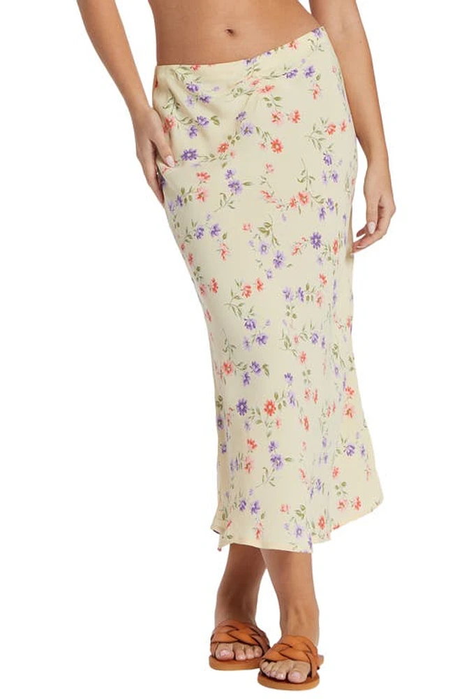 'Billabong Summer Side Collection Kismet Floral Midi Skirt Yellow at Nordstrom,