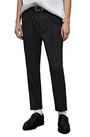 AllSaints Leigh Wool Blend Flannel Crop Pants Charcoal Grey at Nordstrom,