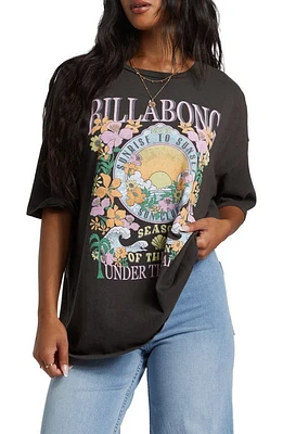 Billabong Under the Palms Oversize Cotton Graphic T-Shirt Off Black at Nordstrom,