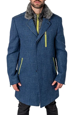 Maceoo Captain Wool Overcoat Blue at Nordstrom,