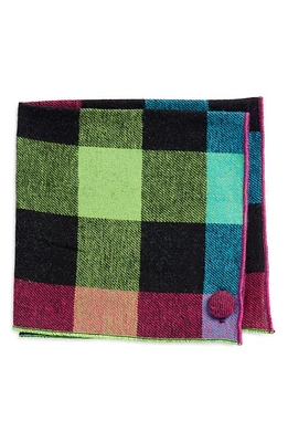 CLIFTON WILSON Buffalo Check Cotton Flannel Pocket Square in Fuchsia at Nordstrom