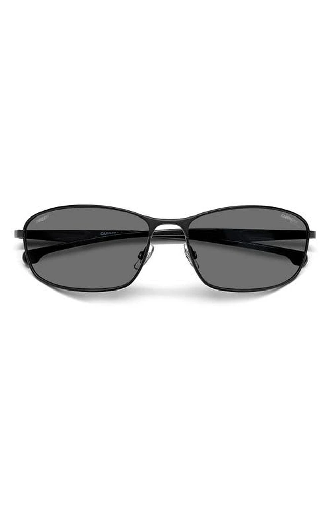 Carrera Eyewear x Ducati 64mm Polarized Rectangular Sunglasses in Matte Black /Grey at Nordstrom