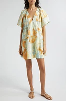 A. L.C. Camila Printed Tiered Cotton Minidress Cumin/Sea Glass at Nordstrom,