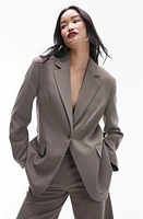 Topshop Split Back Oversize Blazer Light Grey at Nordstrom, Us