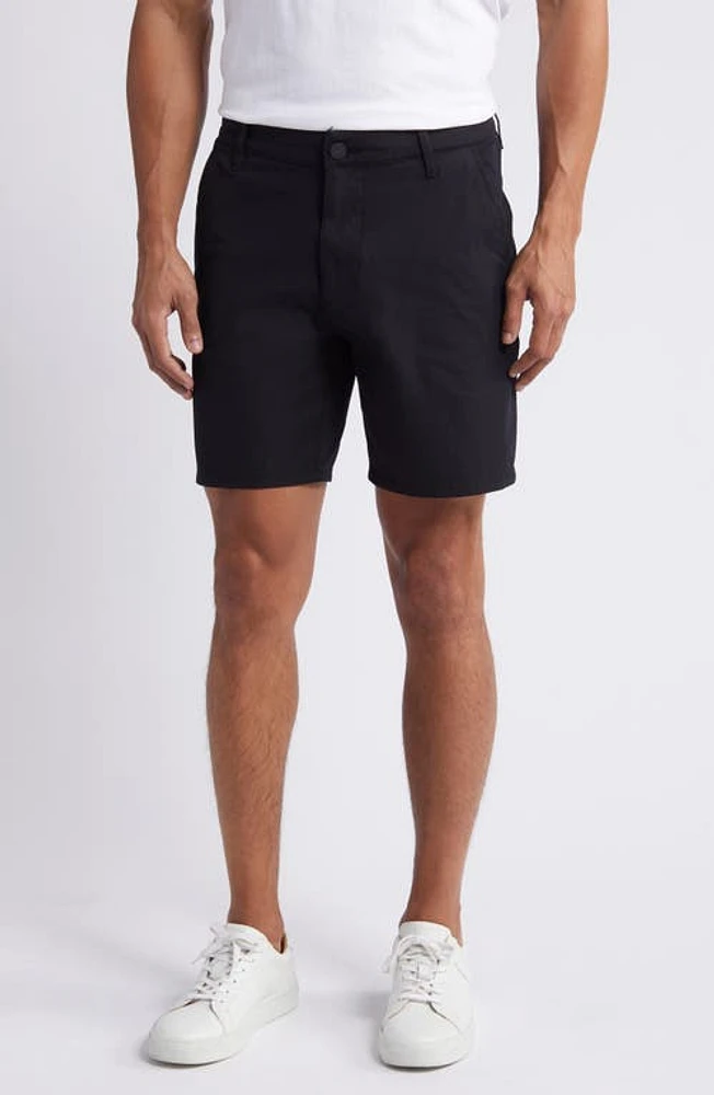 Mavi Jeans Darren Flat Front Stretch Chino Shorts Black Active at Nordstrom,