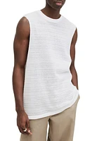 AllSaints Drax Knit Stripe Cotton Sweater Tank in Optic White at Nordstrom, Size X-Small