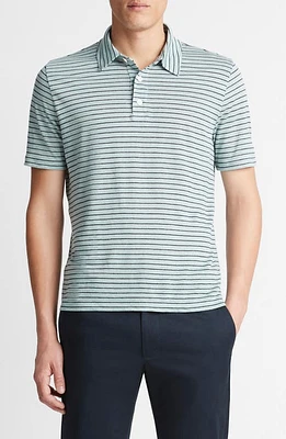 Vince Stripe Linen Polo at Nordstrom,