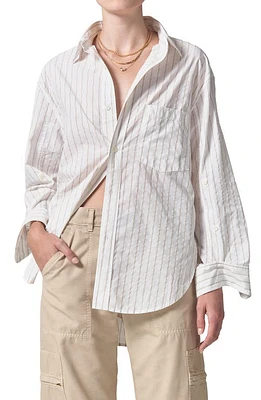 Citizens of Humanity Kayla Stripe Oversize Poplin Button-Up Shirt Barrett at Nordstrom,