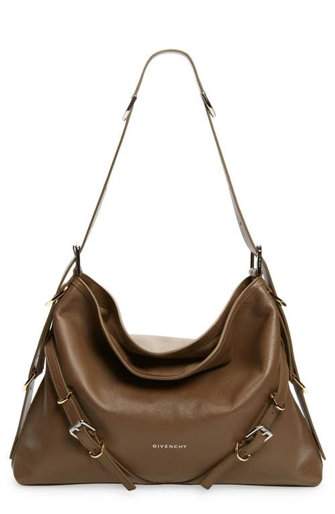 Givenchy Medium Voyou Leather Hobo in Taupe at Nordstrom