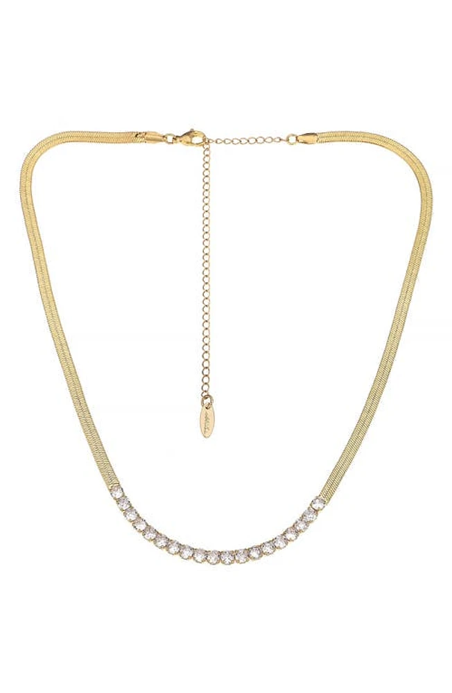 Ettika Cubic Zirconia Frontal Necklace in Gold at Nordstrom