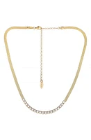 Ettika Cubic Zirconia Frontal Necklace in Gold at Nordstrom