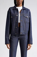 K. NGSLEY Gender Inclusive Crop Nonstretch Denim Trucker Jacket Indigo at Nordstrom,