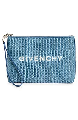 Givenchy Raffia Travel Pouch in Sky Blue at Nordstrom