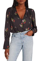 Favorite Daughter Surplice Long Sleeve Satin Bodysuit at Nordstrom,