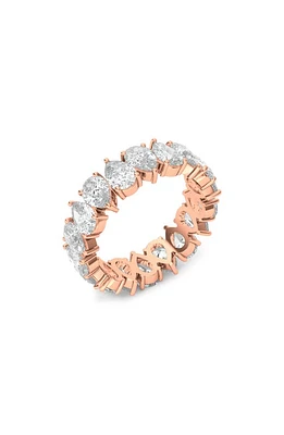 HauteCarat Alternating Pear Lab Created Diamond Eternity Ring in Rose Gold at Nordstrom