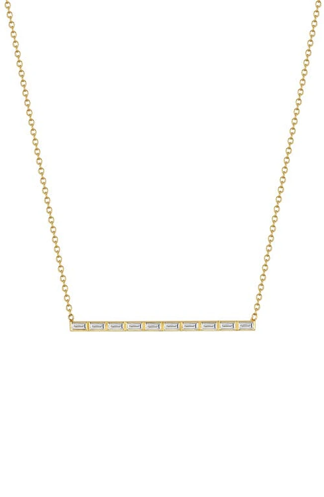 Zoë Chicco Diamond Baguette Bar Pendant Necklace in 14K Yellow Gold at Nordstrom, Size 18