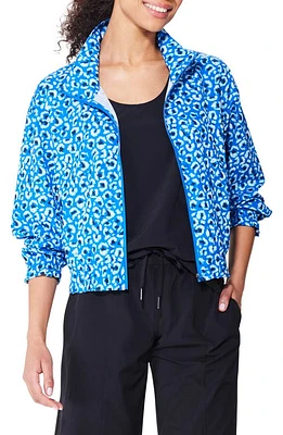 NZ ACTIVE by NIC+ZOE Tech Stretch Crop Jacket Blue Multi at Nordstrom,