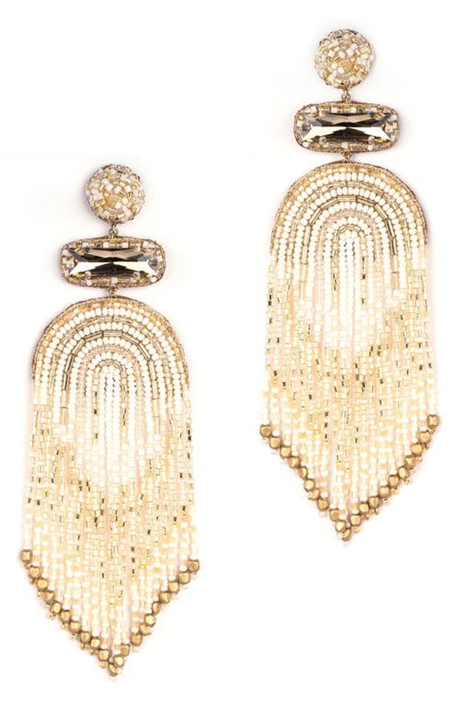 Deepa Gurnani Ishana Bead Chandelier Earrings in Ivory at Nordstrom