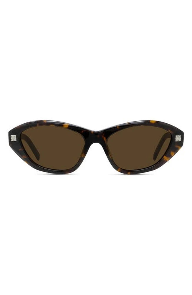 Givenchy GV Day 55mm Cat Eye Sunglasses in Dark Havana /Roviex at Nordstrom