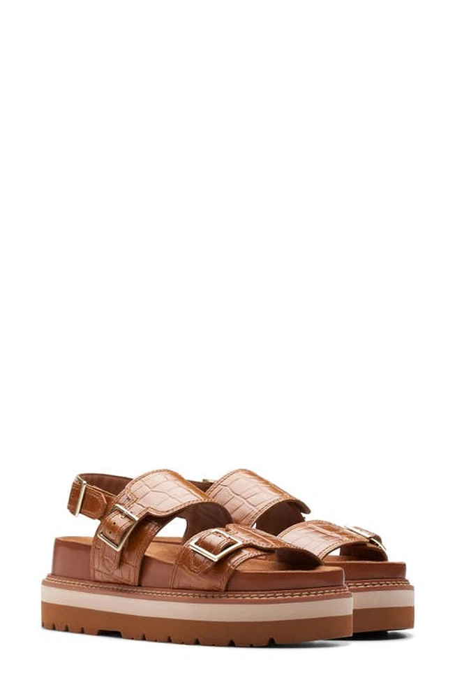 Clarks(r) Orianna Glide Platform Slingback Sandal Tan Interest at Nordstrom,