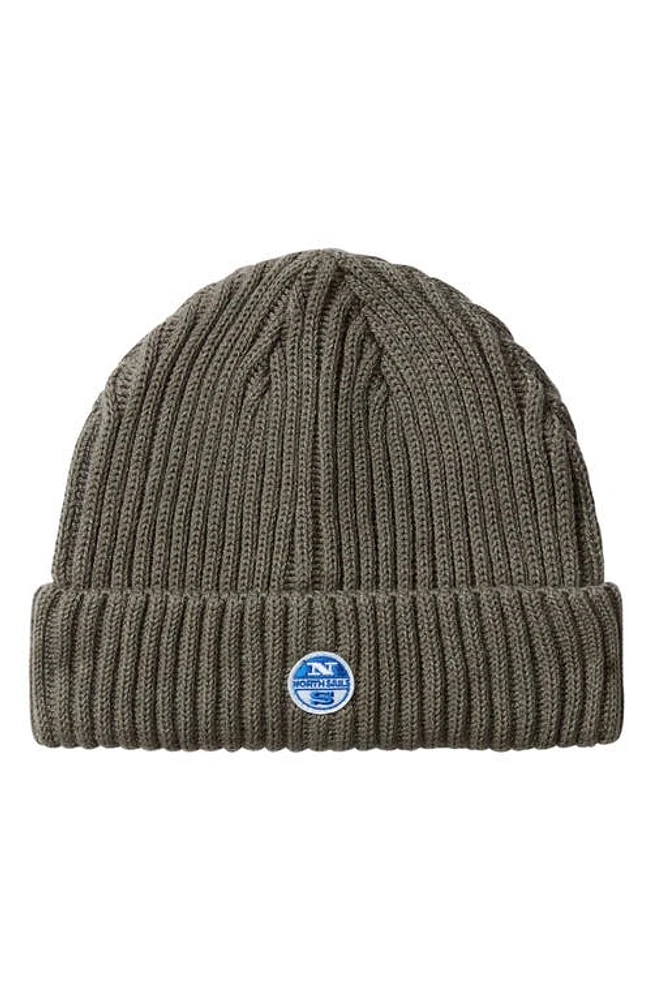 NORTH SAILS Logo Patch Beanie in Forest Night at Nordstrom