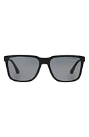 Emporio Armani 56mm Polarized Square Sunglasses in Polarized Black at Nordstrom