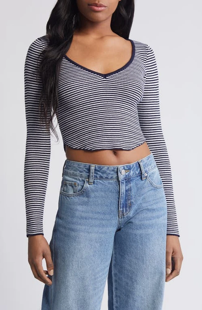 PacSun Woodland Waffle Stitch Crop Sweater at Nordstrom,