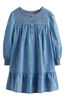 Mini Boden Kids' Embroidered Shirred Dress in Scattered Rainbow Embroidery at Nordstrom, Size 7-8Y