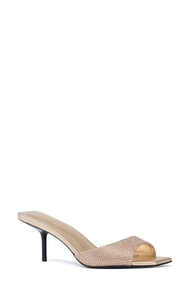 BLACK SUEDE STUDIO Onyx Slide Sandal Gold Satin at Nordstrom,