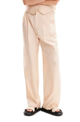 Desigual Tailored Floral Trousers Beige at Nordstrom,