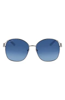 FERRAGAMO 59mm Gradient Sunglasses in Silver/Blue Gradient at Nordstrom