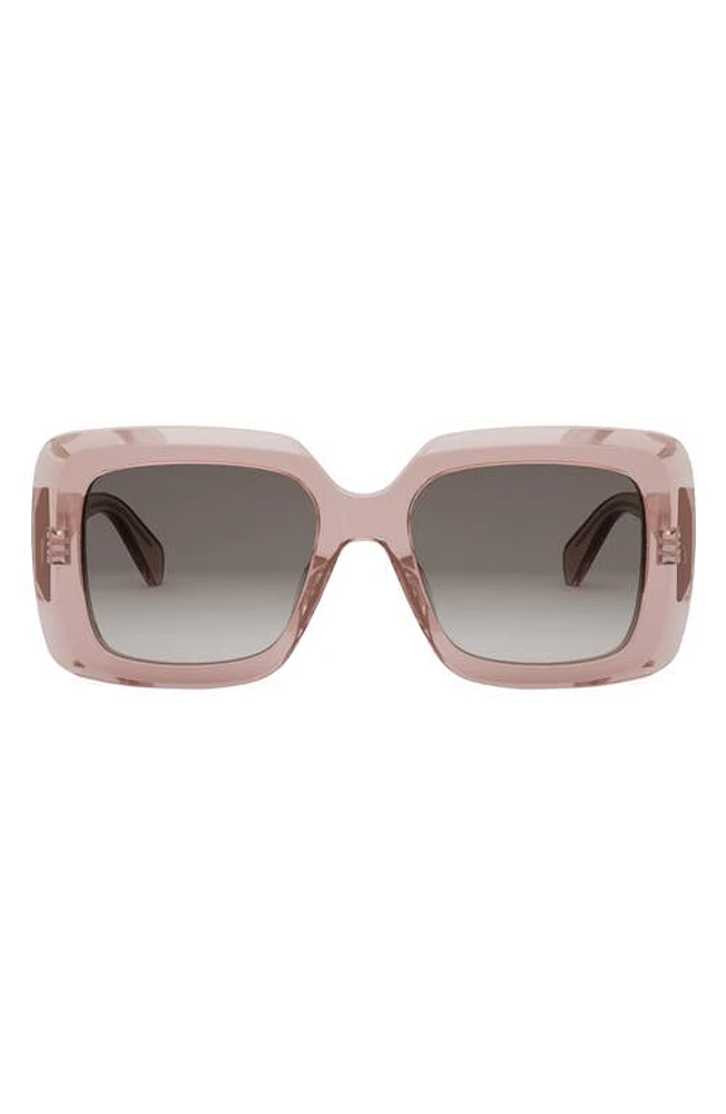 CELINE Bold 3 Dots Square Sunglasses in Pink /Gradient Brown at Nordstrom