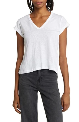 AllSaints Anna V-Neck Cotton T-Shirt White at Nordstrom,