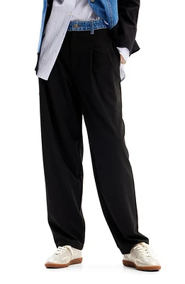 Desigual Hybrid Tailored Trousers Black at Nordstrom,