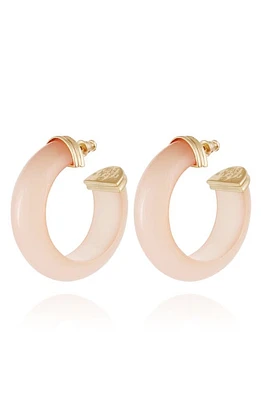 Gas Bijoux Abalone Acetate Hoop Earrings in Gold/Pink at Nordstrom