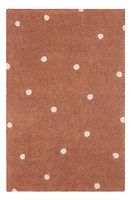 Lorena Canals Mini Polka Dot Washable Cotton Blend Rug in Chestnut Natural at Nordstrom