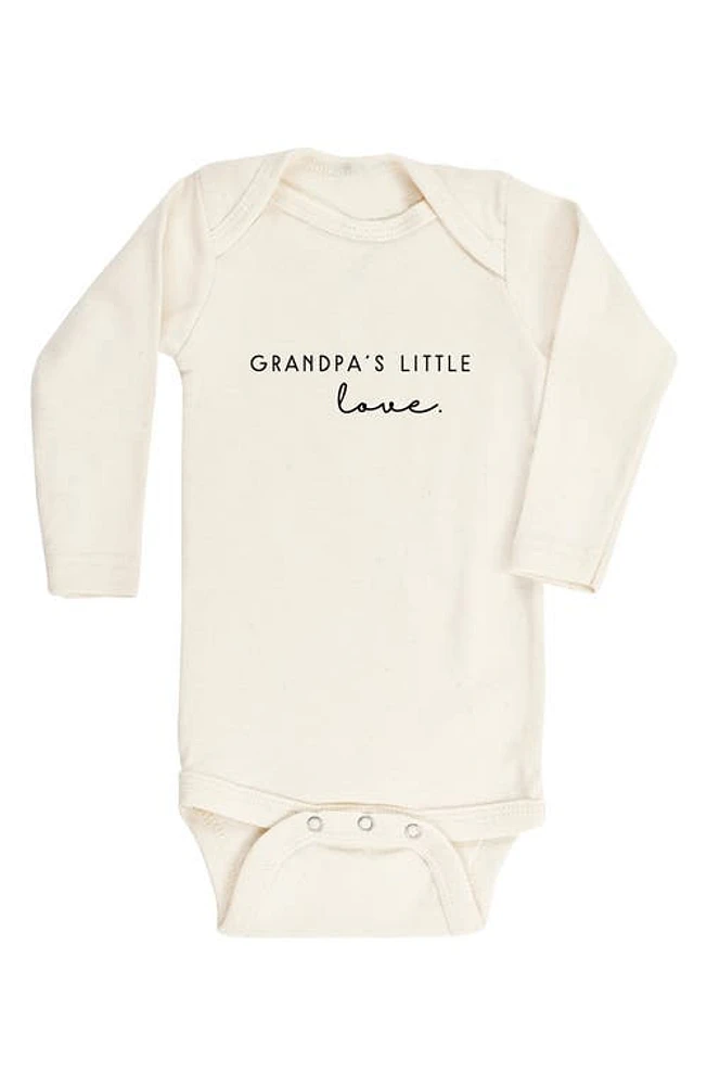 Tenth & Pine Grandpa's Little Love Long Sleeve Organic Cotton Bodysuit Natural at Nordstrom,