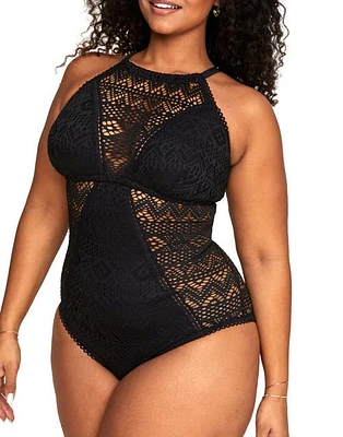 Adore Me Margaret Swimwear One-Piece in Black at Nordstrom, Size 4X