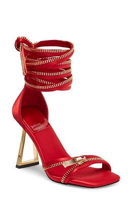 Jeffrey Campbell Zipped-Up Sandal Satin Gold at Nordstrom,