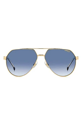 Carrera Eyewear Victory 62mm Gradient Aviator Sunglasses in Gold/Blue Shaded at Nordstrom