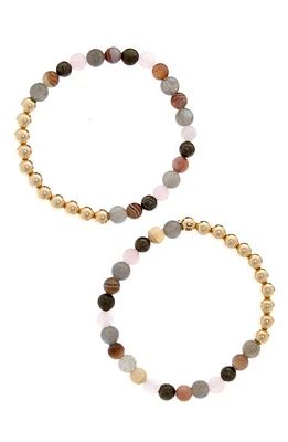 The Healer's Collection N5 Goodbye Trauma Set of 2 Healer's Bracelets in Yellow Gold at Nordstrom