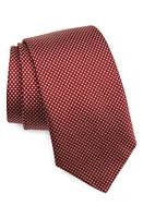 BOSS Micropattern Silk Tie in Dark Red at Nordstrom