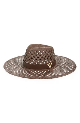 Valentino Garavani V Signature Straw Fedora Kg8 Fondant/Fondant at Nordstrom,