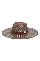 Valentino Garavani V Signature Straw Fedora Kg8 Fondant/Fondant at Nordstrom,