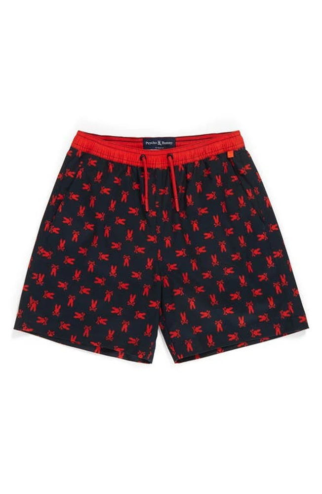 Psycho Bunny Kids' Cary Swim Trunks in Navy at Nordstrom